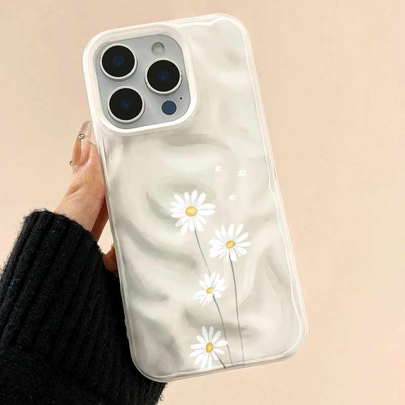 ตัวเลือกสินค้า เคสโทรศัพท์ลายดอกเดซี่สีสดใส สำหรับ iPhone 15 Pro Max 16 17 14 13 Pro Max 13 12 11 Plus