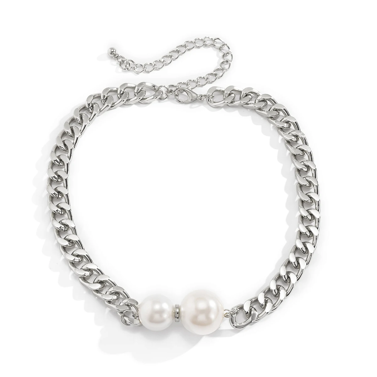 Vintage Punk kubanische Ketten Halsketten Frauen Gothic Imitation-Perle Anhänger Halskette Mädchen Hals reifen Mode accessoires Schmuck – Detail 10