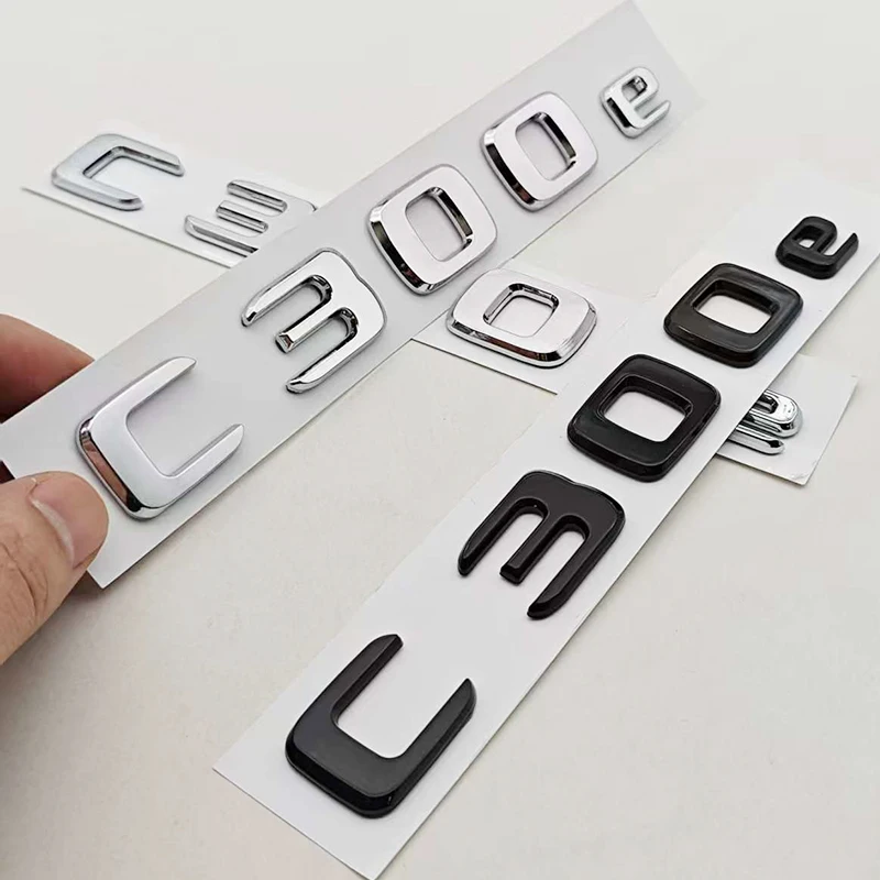 신형 3D ABS 크롬 블랙 자동차 스타일링 로고 C300e C300de 배지 리어 트렁크 엠블럼 스티커 데칼 메르세데스 벤츠 C300e C300de W206용