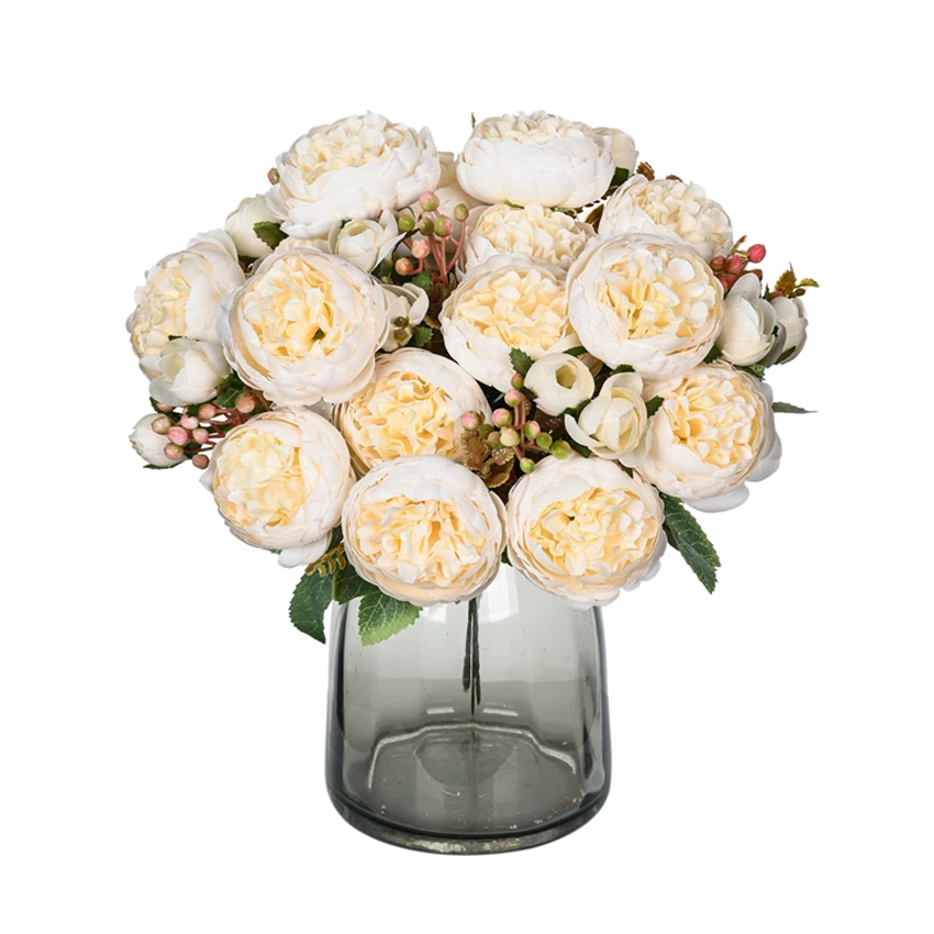 

7 Forks Silk Artificial Flowers Peony for Home Wedding Christma Party Decoration accessory Floral Arrangement DIY Shooting Props