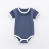 Summer Newborn Bodysuit Baby Romper Ribbed Infant Cotton Short Sleeve Body Suit Boy Girl Jumpsuits Baby Clothes One-Pieces 0-24M 2