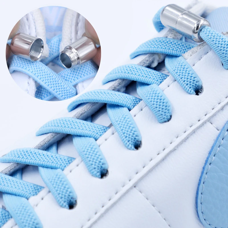 Shoelaces Metal Lock Round Elastic Flat Fashion Safety No Tie for All Kinds Of Shoes shoe laces without ties elastic shoelaces elastic shoe laces shoe accessories