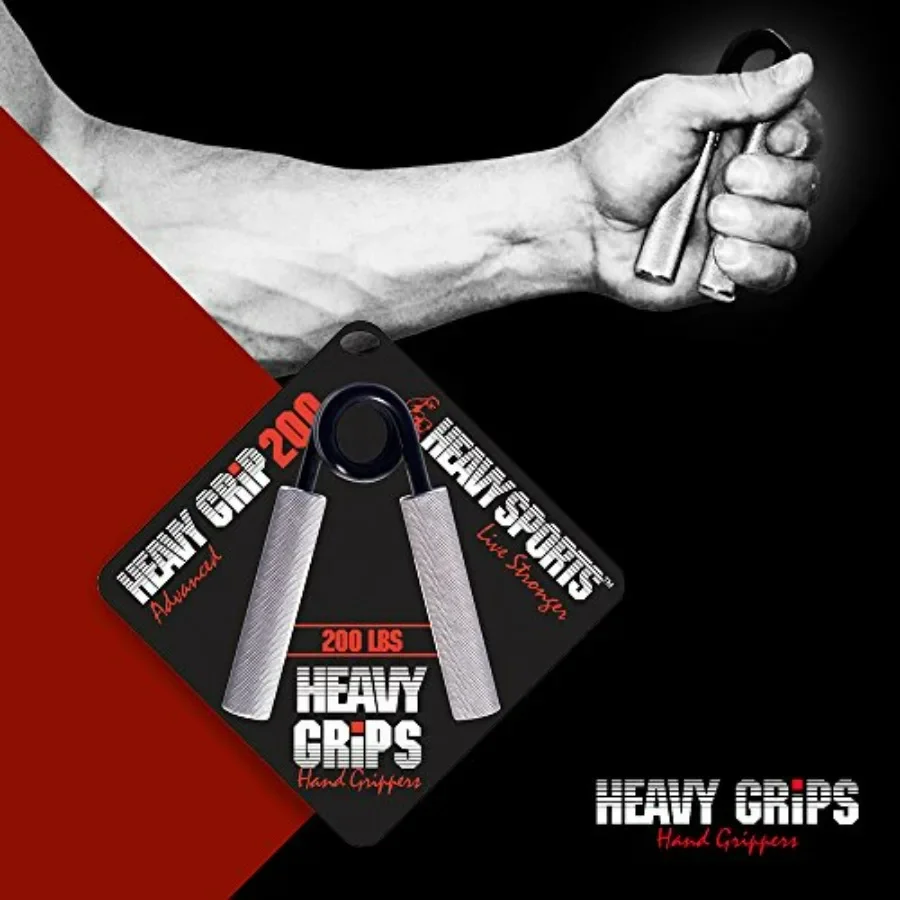 Heavy Grips Hand Grippers - Set of 3 Non-Slip - 100lb, 150lb, 200lb – Effectively Train Your Hand Grip Strength - Targeted Forea