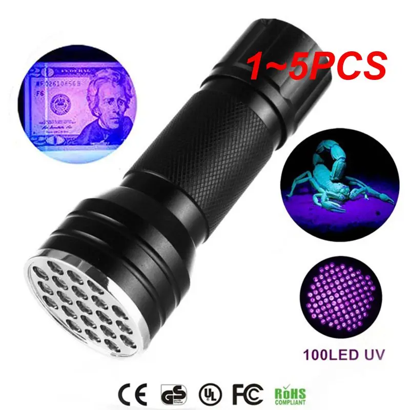 

1~5PCS LED UV Ultraviolet Flashlight Blacklight 395NM Mini Flash Lamp For Pet Urine Stains Portable Black Light