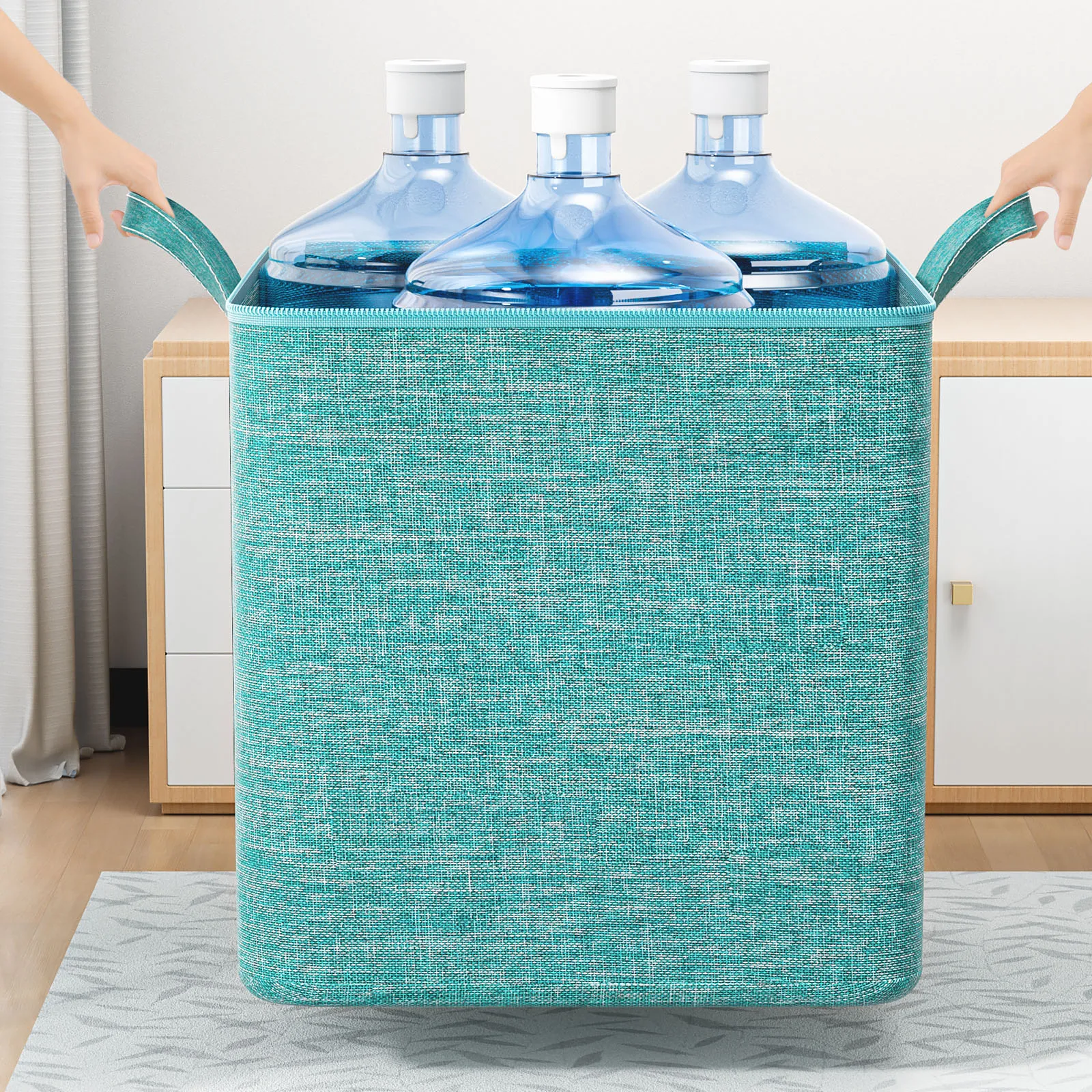 1PC large capacity foldable storage bag Moving bag Household goods Clothing Underwear Socks Toy Storage Organizer Green 3
