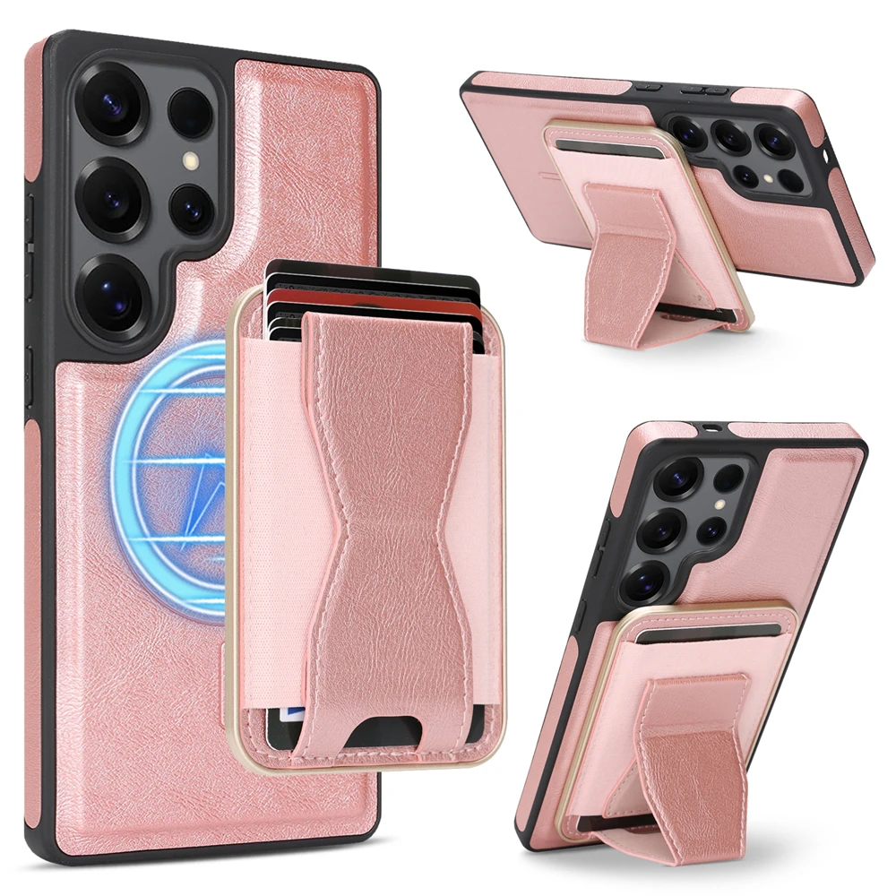 Leather Detachable Magnetic Card Slot Wallet Case with Magsafe Shockproof Cover