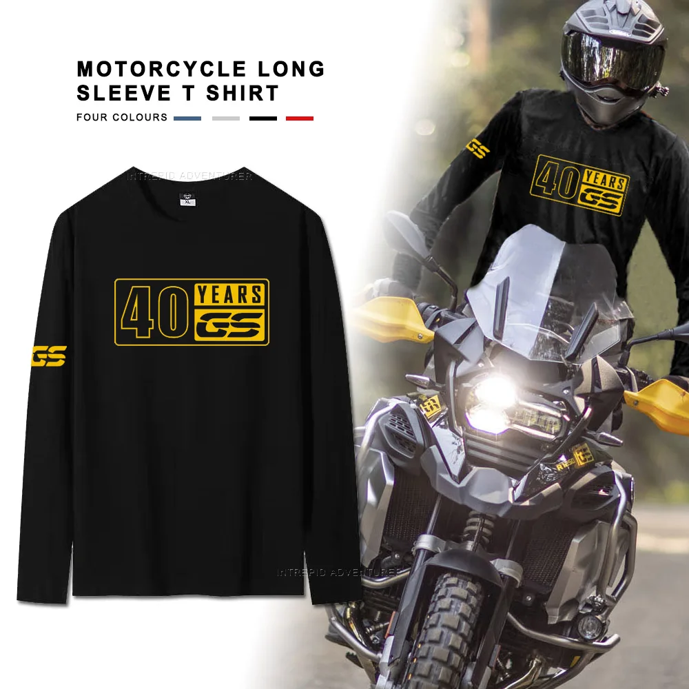T Shirts For BMW R1200GS F750GS F850GS R1250GS F800GS Adventure Motorcycle O-Neck 40 Years GS Long Sleeve T Shirt