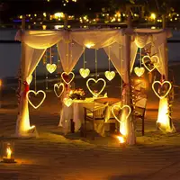 Fairy Curtain Light Love Heart Style Battery Powered Wire String Lights Suitable for Valentine's Day Wedding Birthday Decoration 2