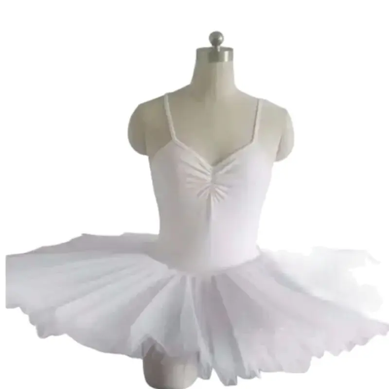 Children Girl Ballet Dress Solid Lace Patwork Spaghetti Stap 1pcs/lot