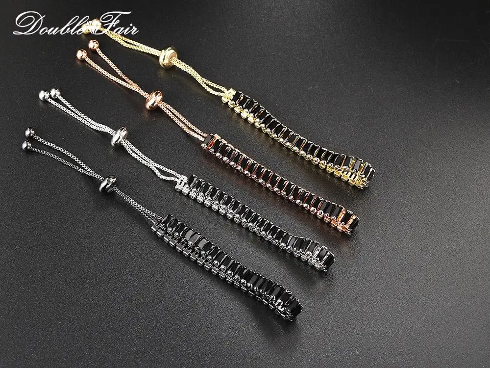 Schwarzes Kristall Tennis Armband für Männer Frauen verstellbare Steampunk Zirkonia Armreif Kette auf der Hand Hip Hop Hippie Punk Geschenke Schmuck – Detail 9