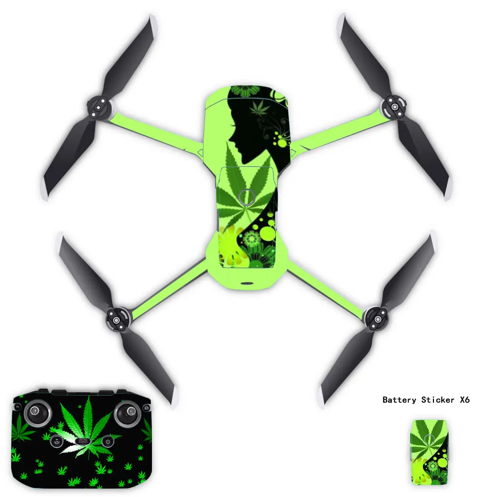 PVC Stickers Waterproof Skin Decals for DJI Mavic Air 2 Decal Skin Sticker Drone Body + RC + 3 Battery Protection Film Cover set 