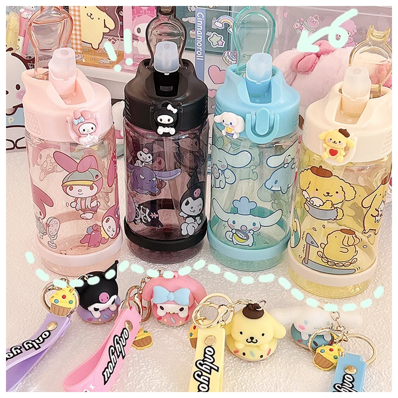 Sanrioed Летняя Спортивная бутылка для воды с героями мультфильмов My Melody Cinnamoroll Kuromi