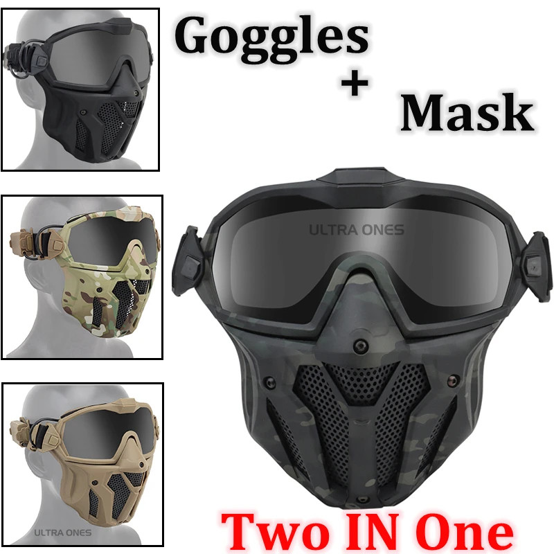 AirsoftMaskandGogglesSetFullFaceProtectAntifogTacticalMask