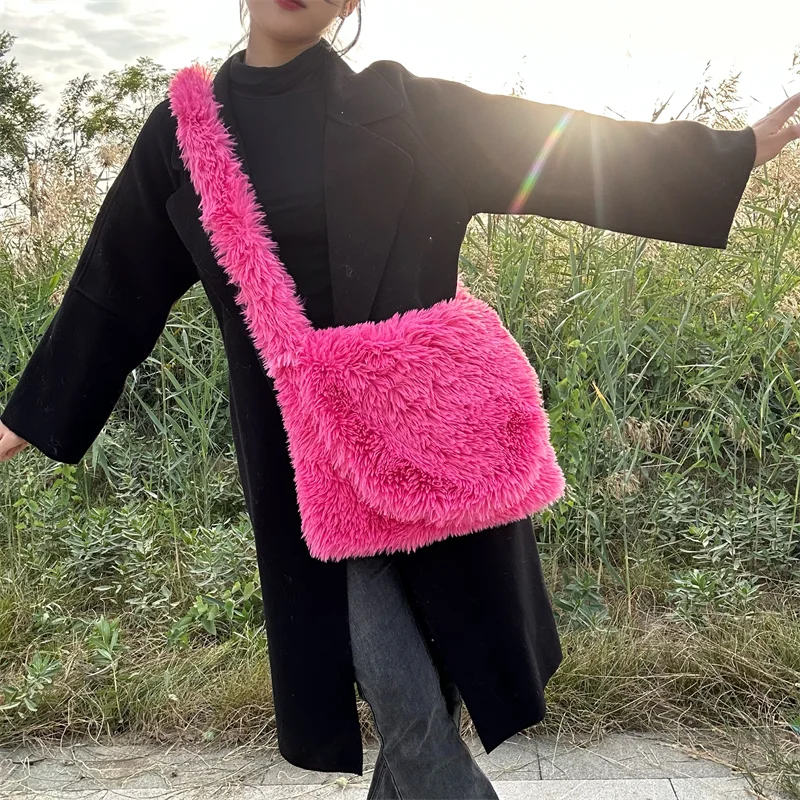 Fuzzy Bag Unif Fur Bag 2023 Winter Faux Fur The Tote Bag For Women