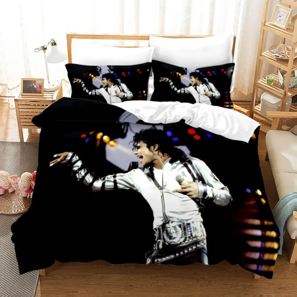Michael Jackson Bedding Set Single Twin Full King Size Musical Genius Bed Linen Adults Teens Bedroom Duvet Cover Set Super Star