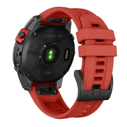 Premium Silicone QuickFit Band - 22mm/26mm Bracelet Strap - Quick Fit 22mm (Red)