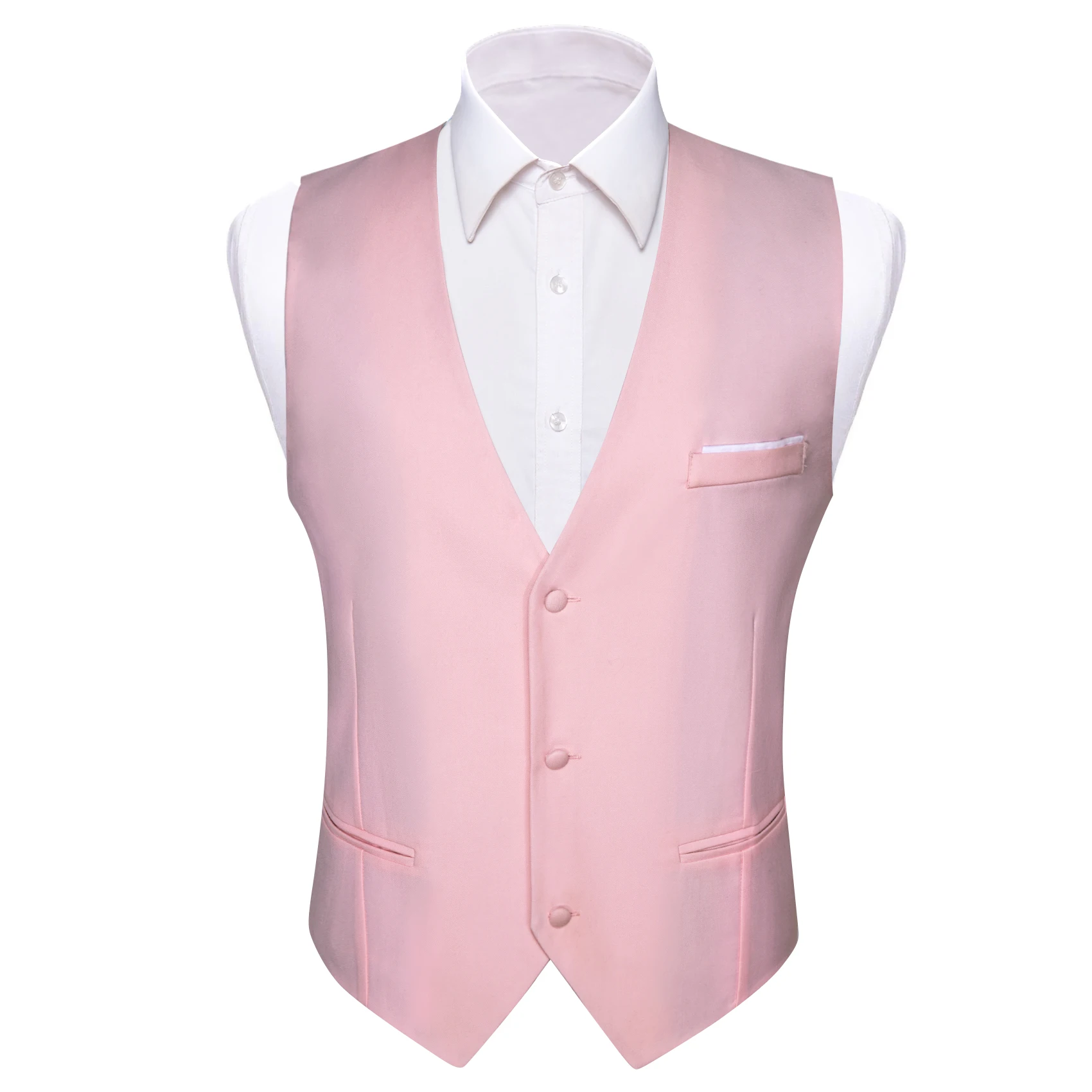 S-5xl 20 Colors Vest for Men Silk Solid Pink Blue Black Red Purple White Khaki Slim Fit Waistcoat Sleeveless Jacket Barry Wang 2