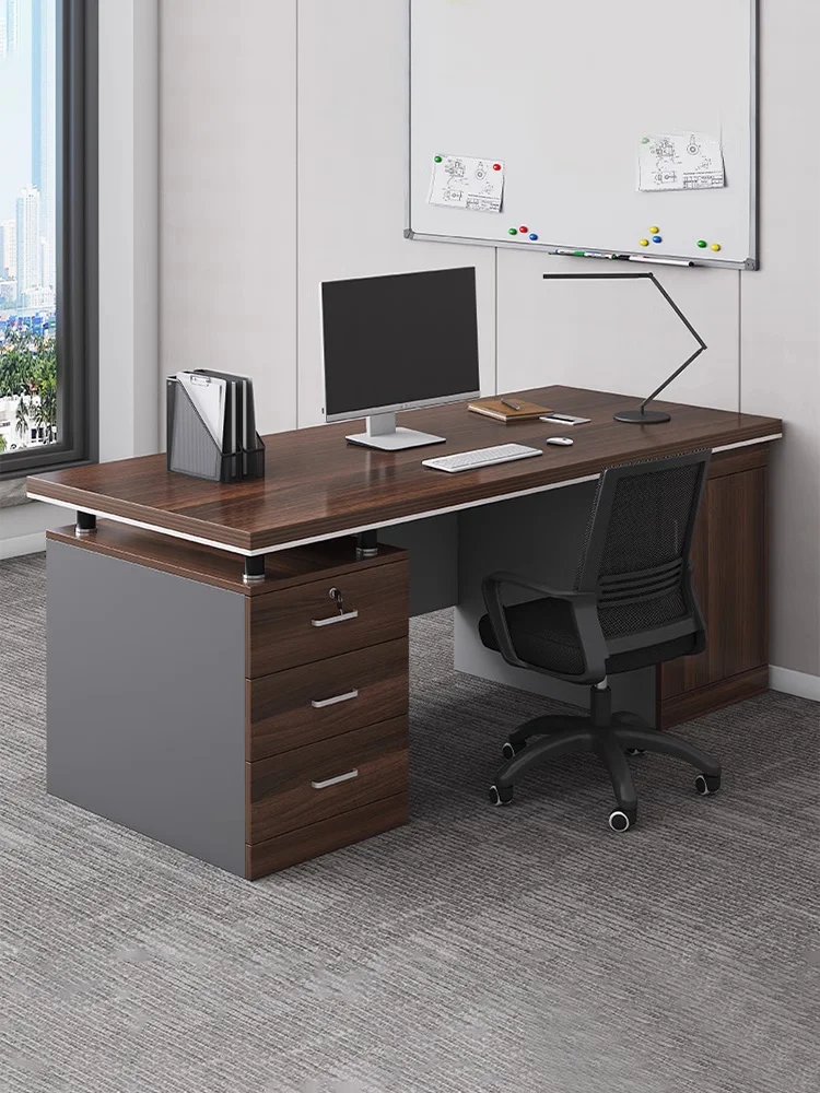 Boss's Office Desk and Chair Combination, Staff Minimalist Modern Computer Desk