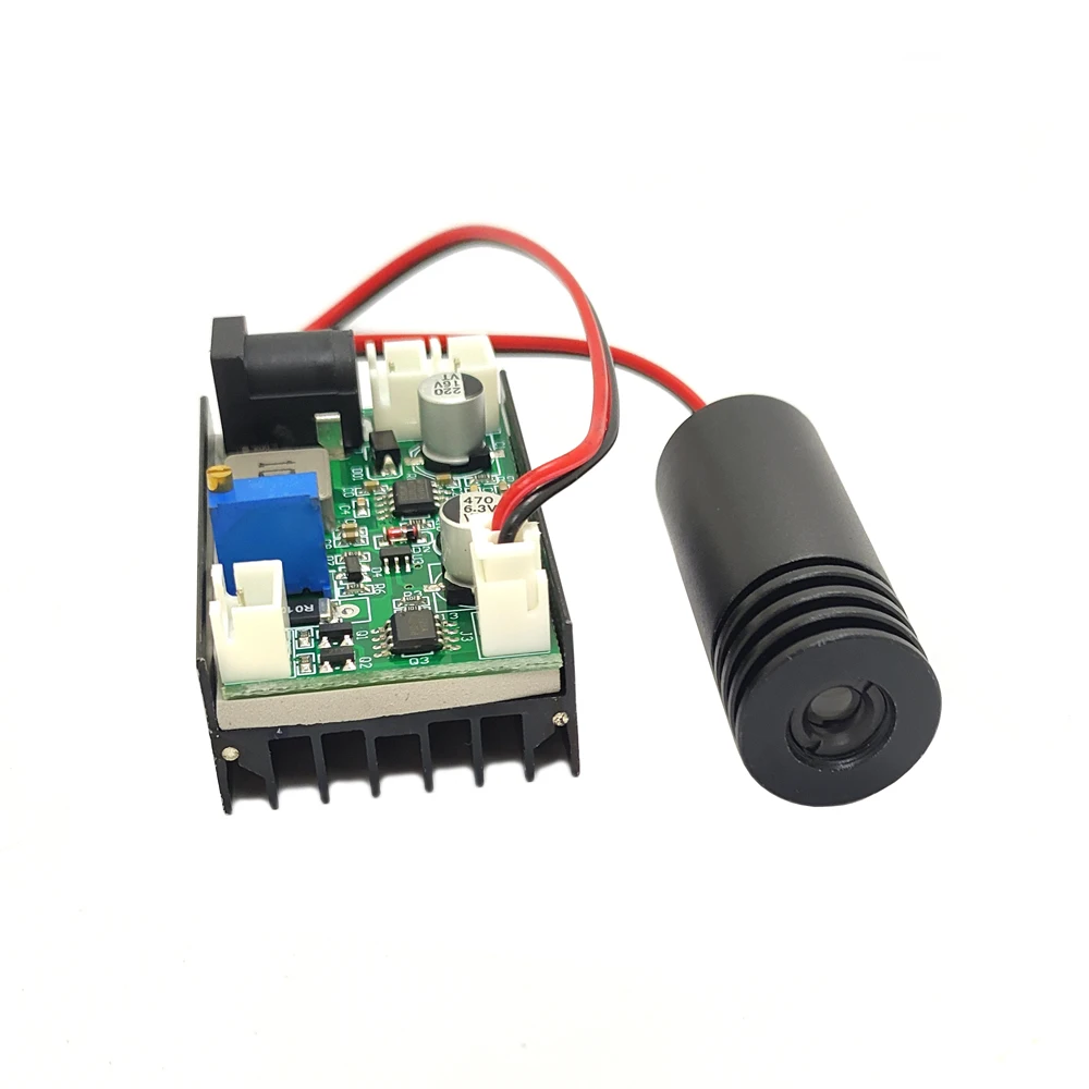 산업용 블루 바이올렛 라이트 레이저 모듈, TTL 18x2 5mm, EU 표준 어댑터 포함, 12V, 100mw, 405nm