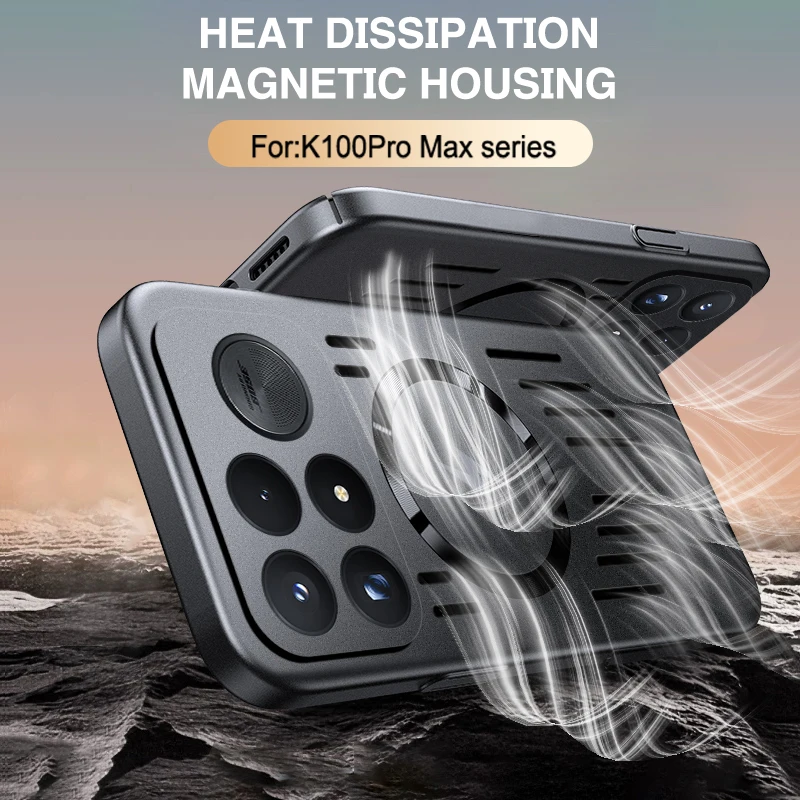 Magnetic Heat Dissipation Shockproof Bumper Case with Hollow-Out Ventilation