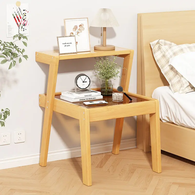 

Aoliviya Sh Modern Minimalist Cream Style Bedside Table Solid Wood Storage Home Bedroom Bedside Storage Cabinet Ins Children's S