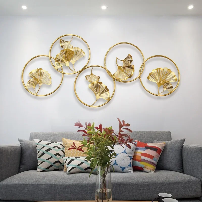

Ginkgo Leaf Home Decoration TV Background Wall Wall Hotel Living Room Dining Room Hanging Metal Wall Decoration