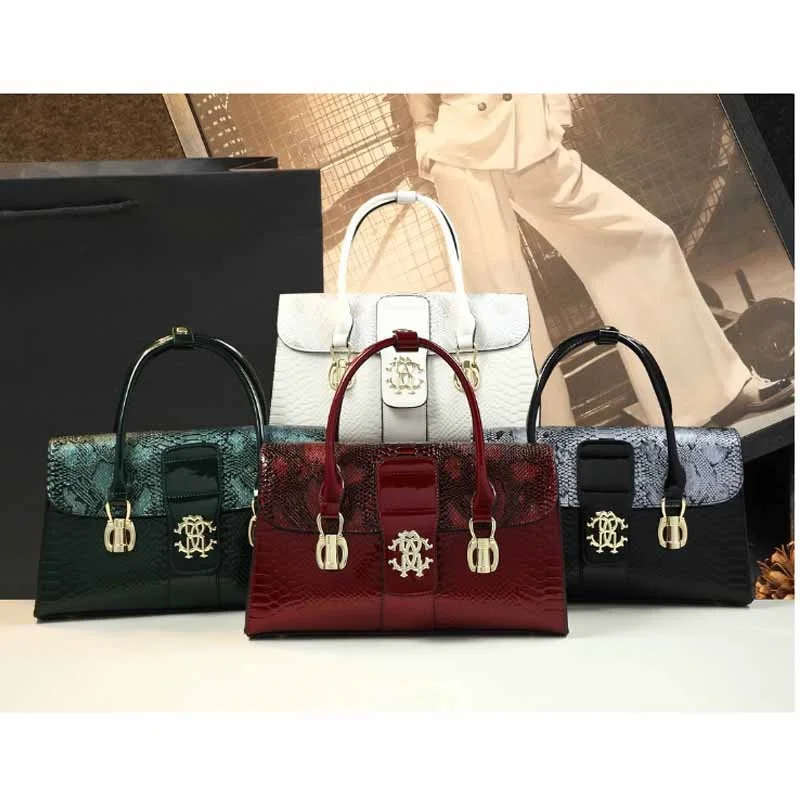 Neon Color Bag Set For Women, Crocodile Embossed Shell Handbags