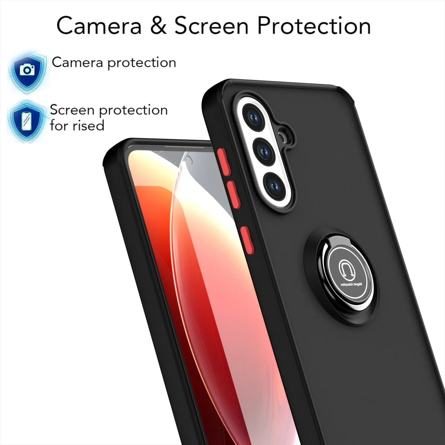 Armor Matte Shockproof Case with Magnetic Ring Stand
