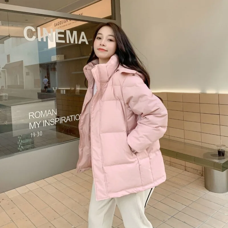 2023 New Women Down Jacket Winter Coat Female Loose Large Size Parkas Warm Thick Outwear Stand Collar Removable Cap Overcoat
