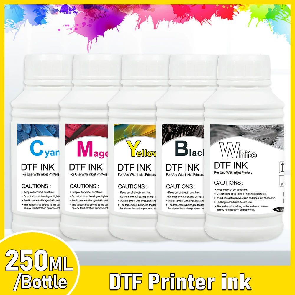 5*250ml DTF Ink Kit For all desktop large format DTF printer Ink For Printer PET Film Printer Pigment ink