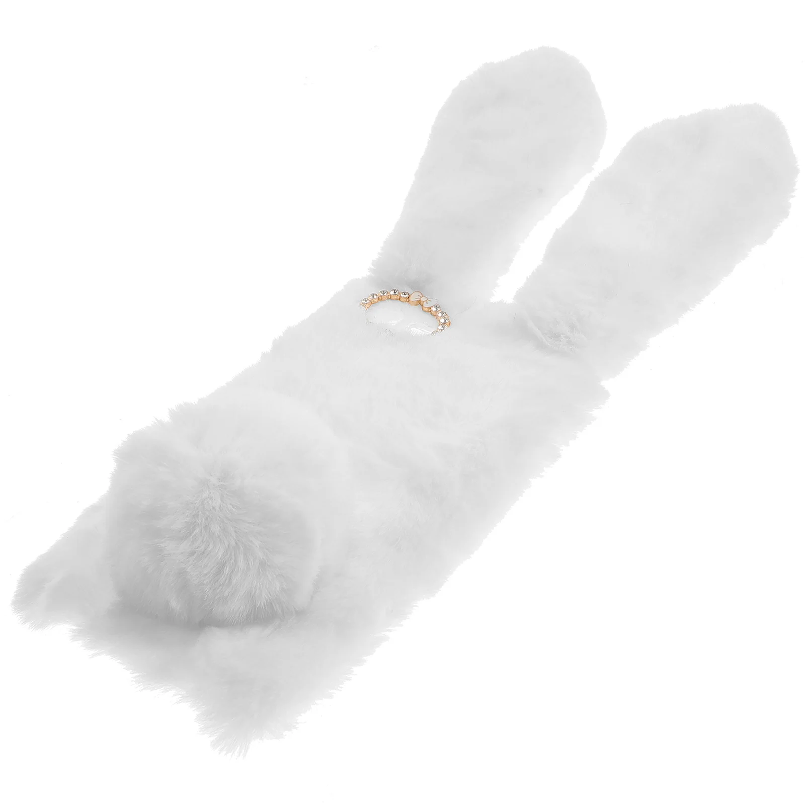 

Mikikit Fluffy Bunny Case New Se 2 Brown Furry Rabbit Fur Cover Plush Case Ears Fur Ball Protective Case Girls Stuffed