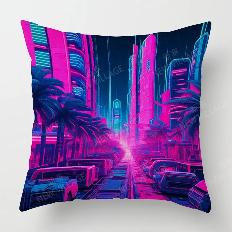 Modern Simple Car Illustration Pillow Cover Bedroom Cafe Decoration Applicable Car Cushion Cover 40x40cm 45x45cm 2