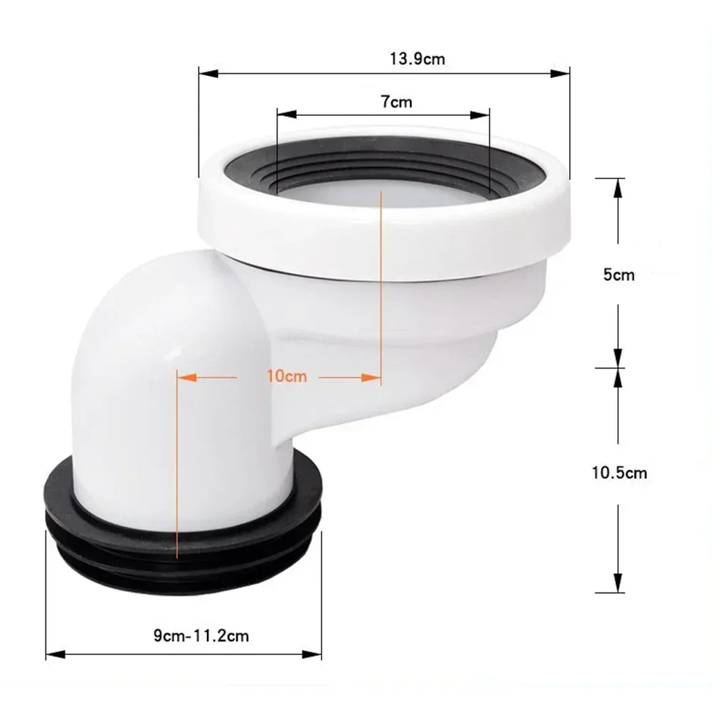 Drain Pipe Adapter 2/5/10cm Offset Toilet WC Misaligned Pan Connector PVC