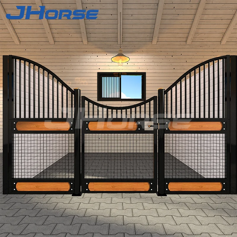 

Bamboo Stalls High Front Design Exterior Doors Wire Mesh Horse Stables House