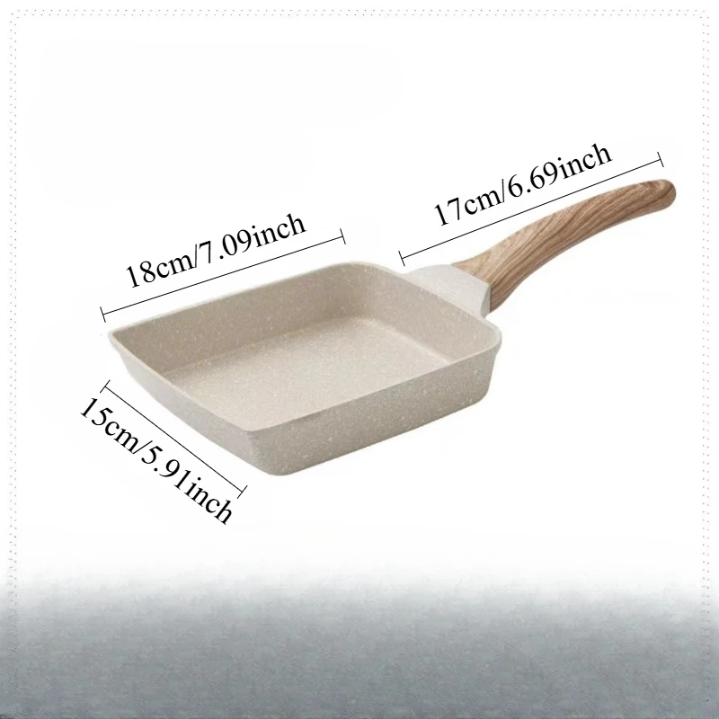 1 PC Japanese Yuzi Shao Nonstick Pan Steak Steak Home Square Breakfast General Pan Egg Rolls Mini Pan Fried Egg Magic