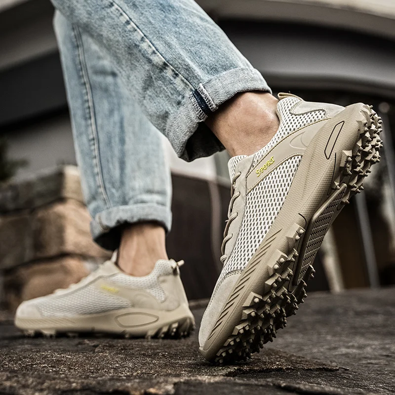 Men's Golf Shoes Men's Outdoor Golf Sneakers Comfortable Casual Walking Shoes Mesh Breathable Exercise Golf Sneakers Sizing38-46