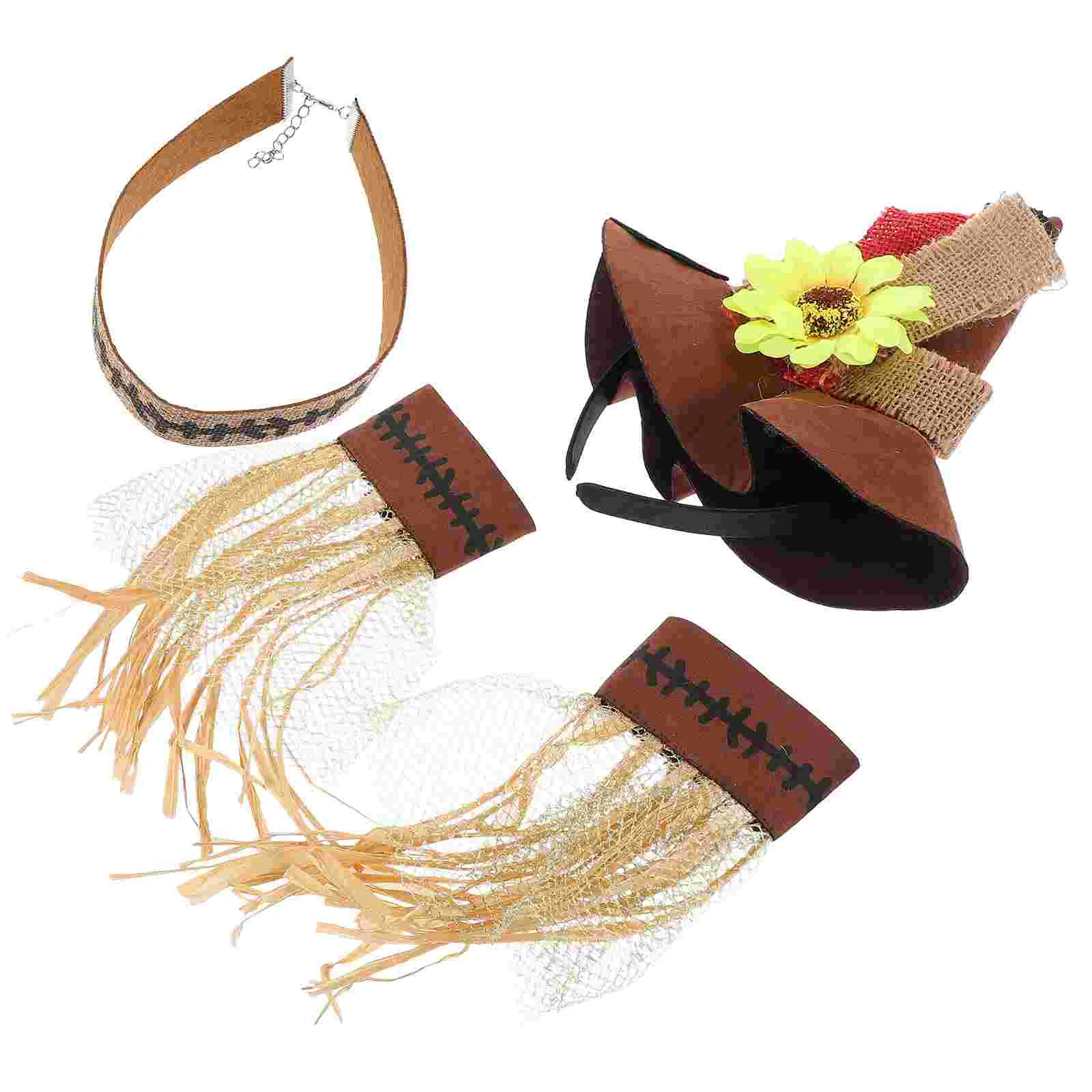 

Halloween Scarecrow Straw Costume Hat Kit Cosplay Party Witch Hat Halloween Headbands Witch Hat Halloween Scarecrow Straw