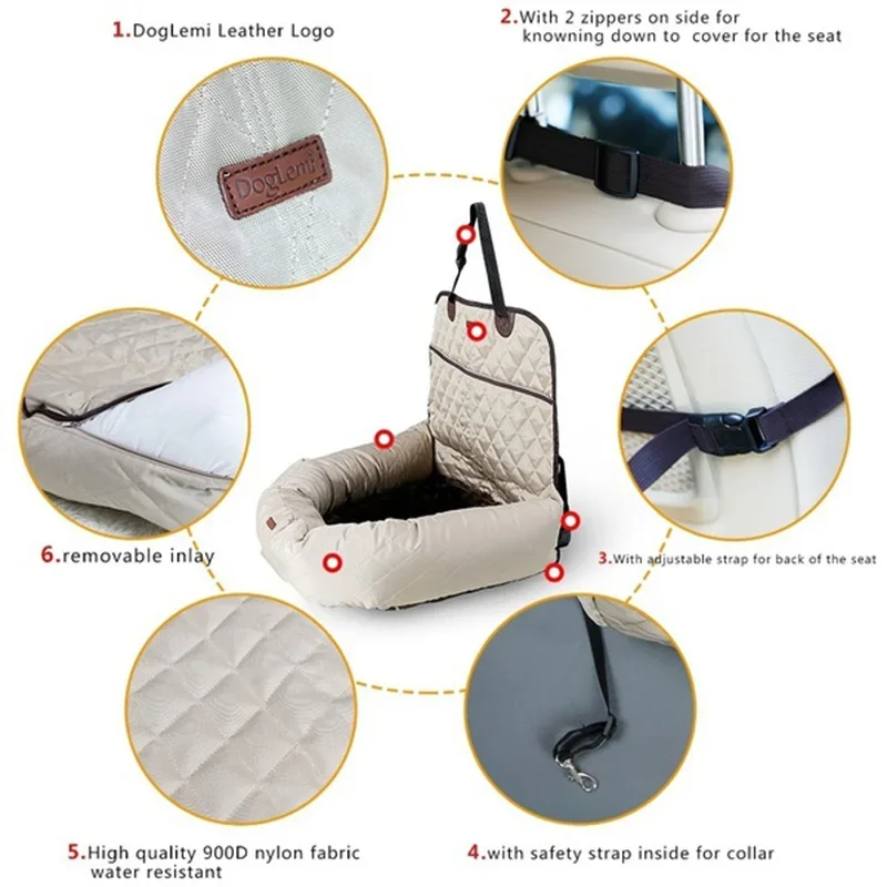 

Accessories Small Car Carrier Seat Travel Bed For Car Dog Car Indoor/car Pet Bed Front/back Dogs Seats Dog Medium Car Seat Use