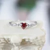 Love Heart Red Gemstone Ring Zircon Size 5/6/7/8/9/10/11 For Women Charm Jewelry Romantic Ring 2025 4