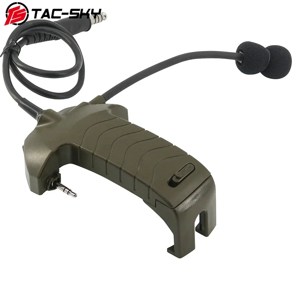 TS TAC-SKY Y cable microphone/silgex 2-pin PTT kit compatible with Walker's Razor Ultra Slim Electronic Over-Ear Tactical Headse