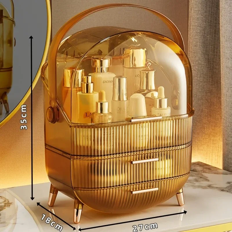 2025 Cosmetics Storage Box Large Makeup Organizer Drawers Dustproof Display Cases for Vanity Makeup Brushes Holder with Lid 6
