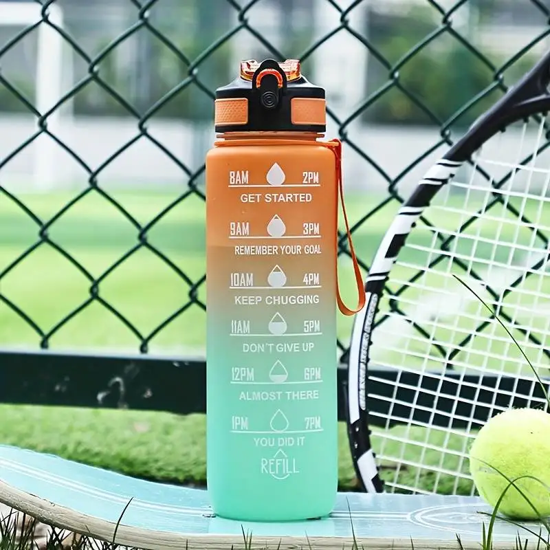 Sports Water Bottle Sports Water Cup 1000ml Large Capacity Outdoor Sports Plastic Cup Bouncing Suction Nozzle Space Cup
