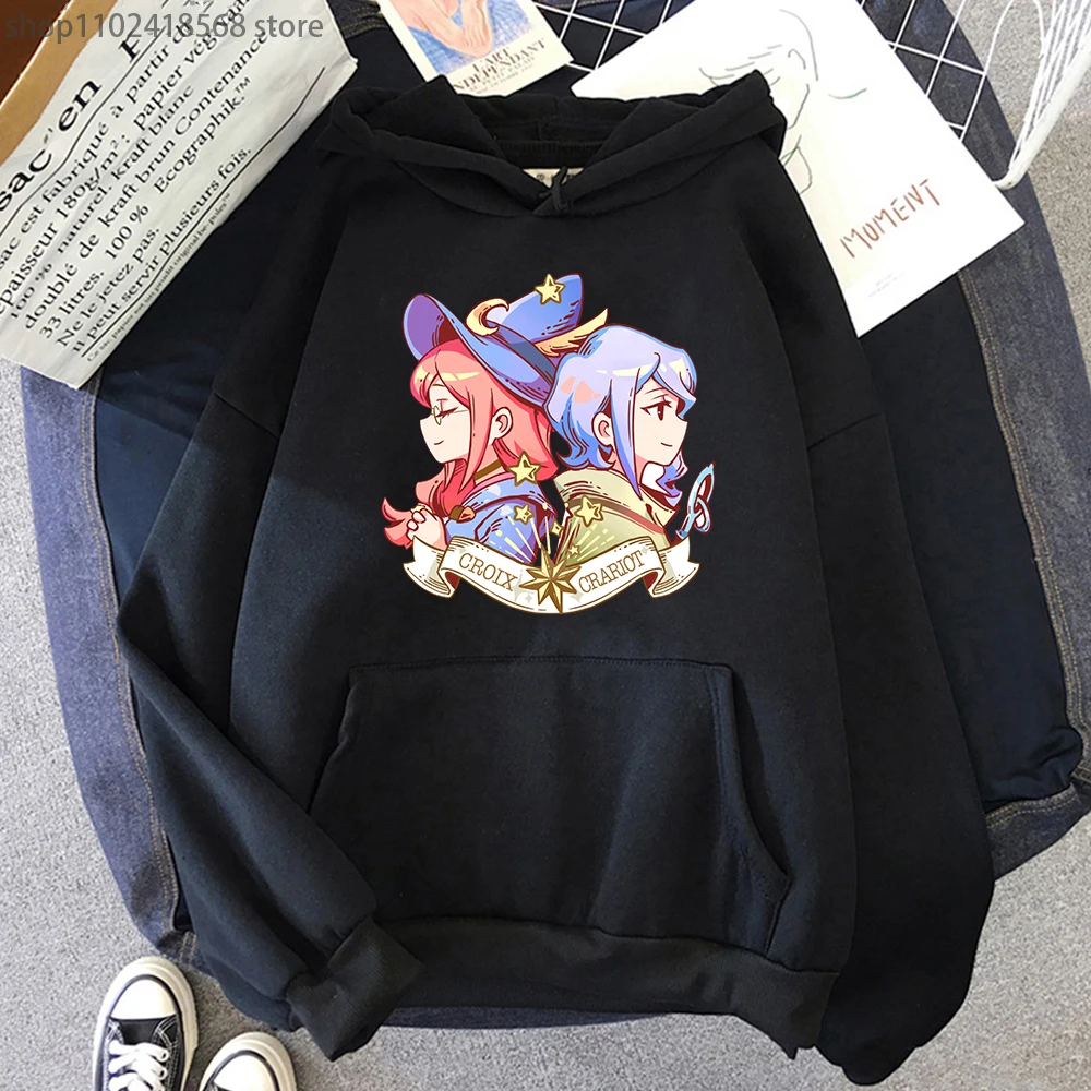 

Толстовка с капюшоном Харадзюку для мужчин и женщин, японское аниме маленькая ведьма академия, Свитшот Charoix, мультяшная одежда, Модный пуловер оверсайз