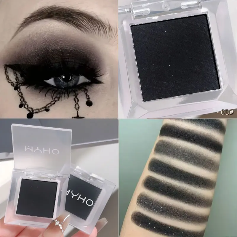 1PcsMonochrome matte highlight smoked eye shadow plate powder is delicate and durable, naturally brightening dopamine eye shadow 4