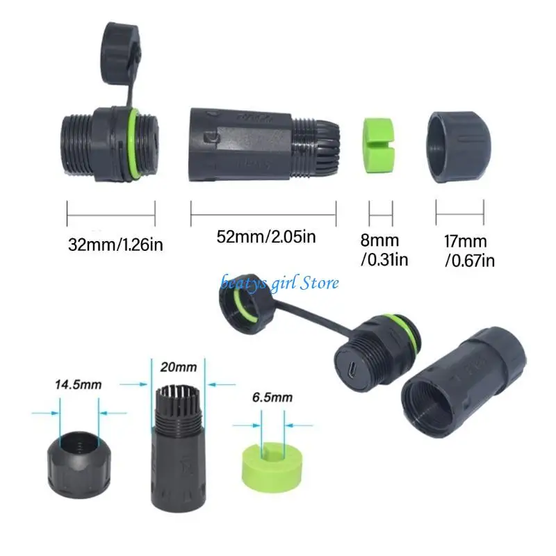 C7AB 1pc/2pcs 품질 IP68 방수 케이블 유형 C 암 커넥터 유형 C 플러그