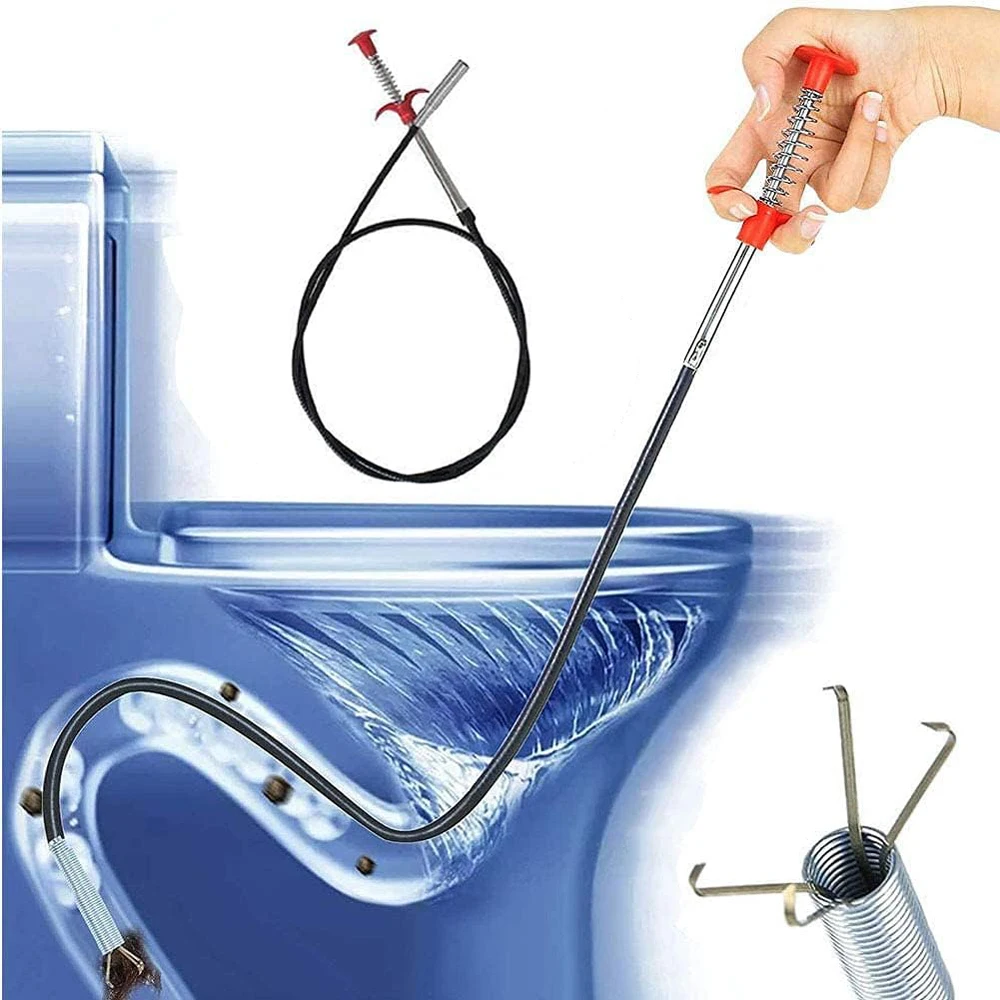 57Cm Tubo Per Fognatura Unblocker Snake Spring Pipe Strumento Di Dragaggio Cucina Bagno Strumento Per La Pulizia Delle Fognature Strumento Per Piegare