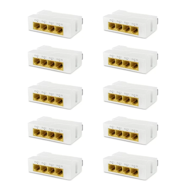 

10X 4Port Gigabit POE Extender 1000M 1To 3 Network Switch Repeater IEEE802.3Af/At Plug&Play For Poe Switch NVR IP Camera