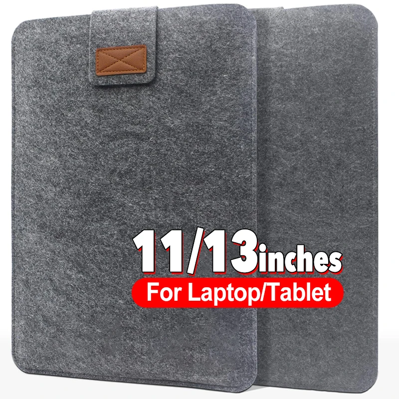 Sleek Felt Tablet Protective Sleeve - Shockproof Carrying Pouch