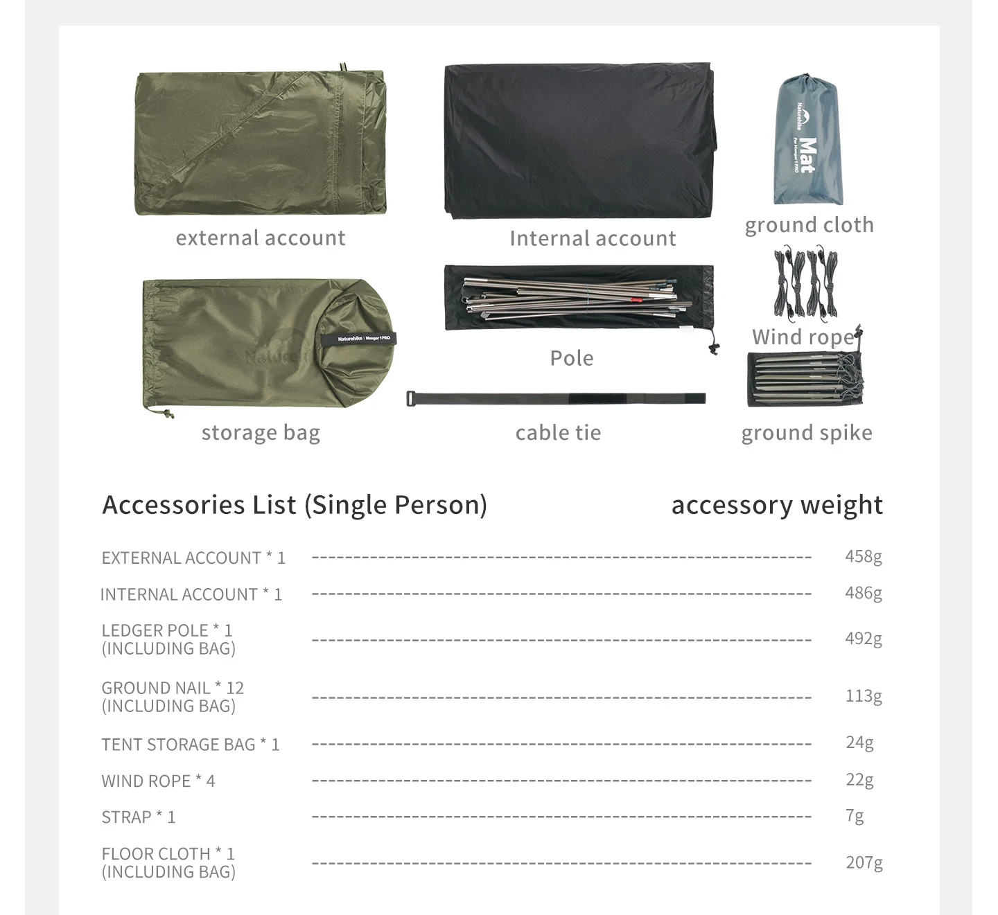 Naturehike Mongar Pro Ultraleichtes Zelt für 1–2 Personen, 20D-Nylon, doppellagig, wasserdicht, leicht, für Camping, Wandern, 3-Jahreszeiten-Zelt – Detail 20
