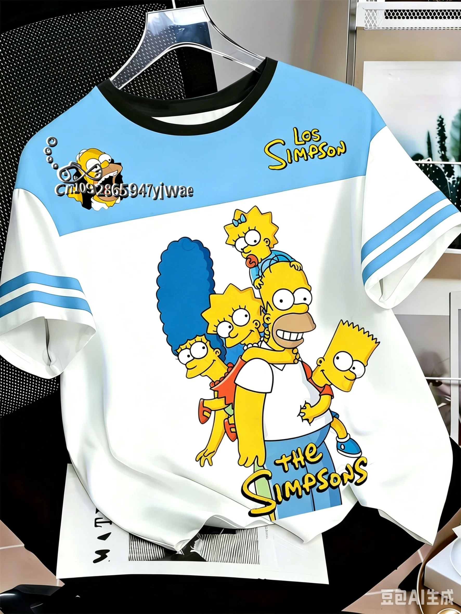 2026 The Simpsons Cartoon Grafik Bedrucktes Jersey Casual Streetwear Top Modisches Y2k T-Shirt Sommer Herren- und Damen-T-Shirts